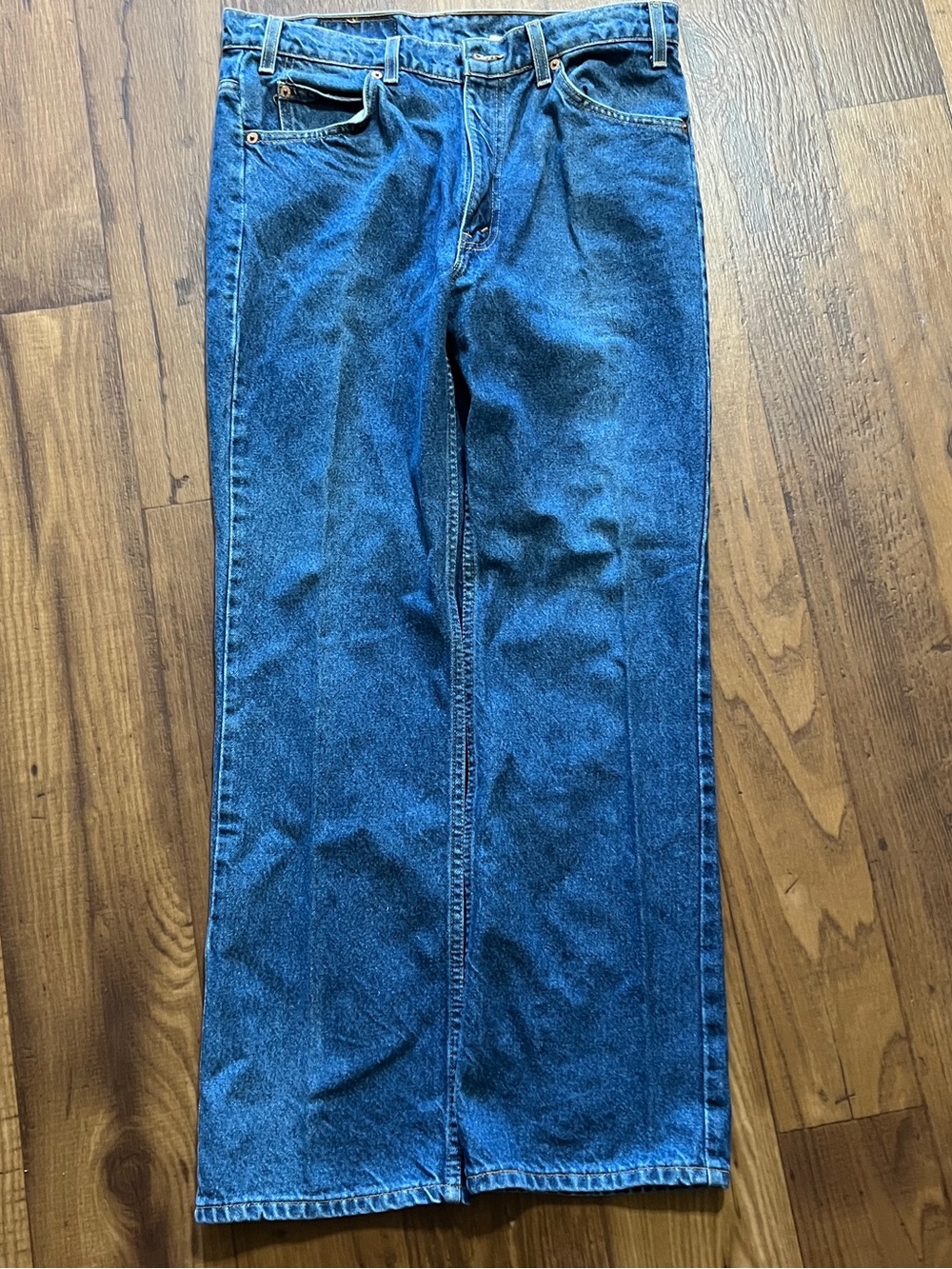 Vintage Levi’s 517 Bootcut Jeans Orange Tab 34 X 30 90s Blue Denim Medium Wash